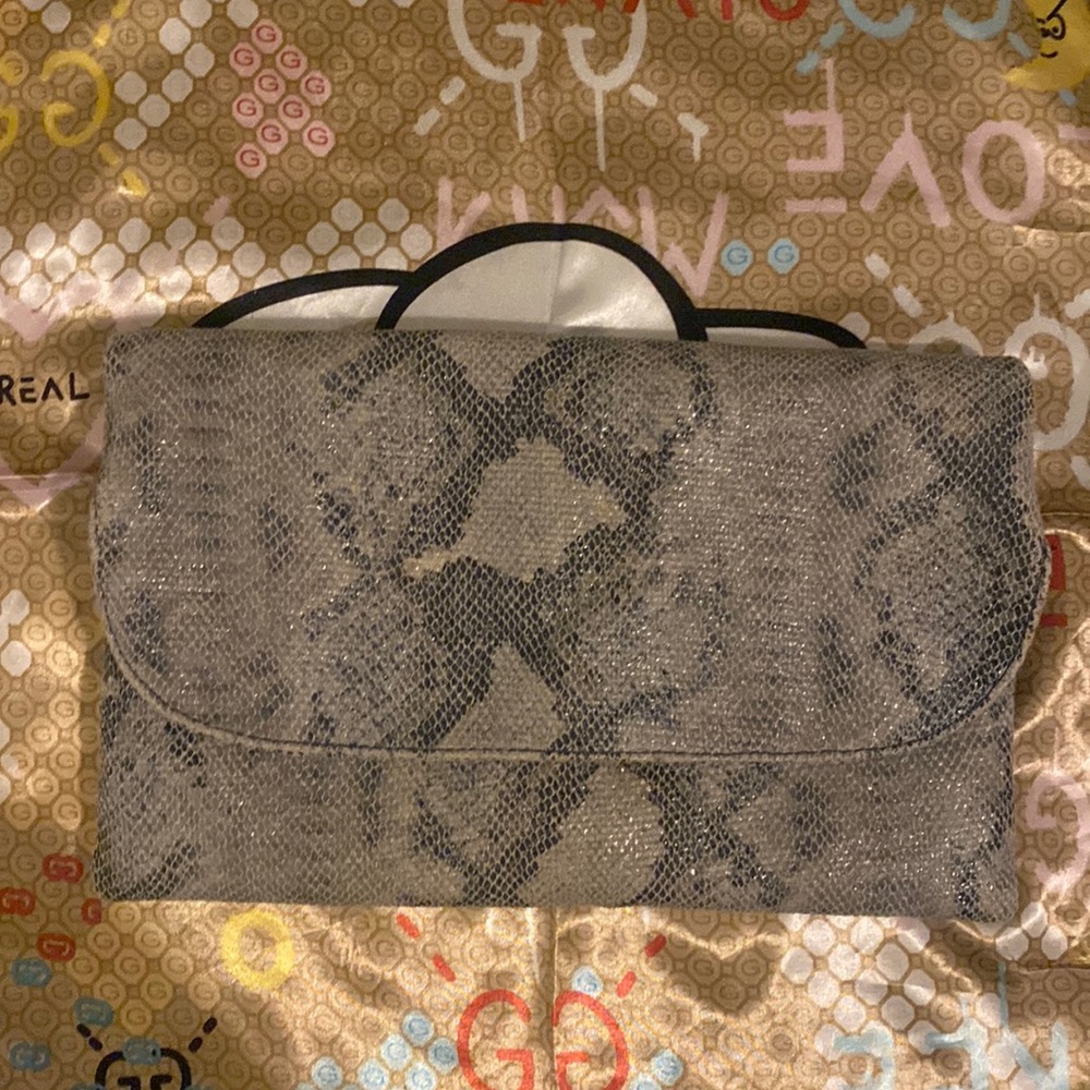 Street Level (from LuLus) Snake Print Textured Clutch